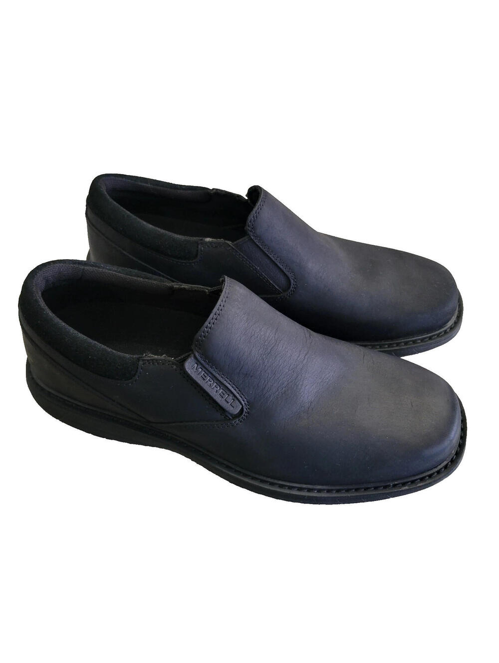 Merrell Womens Spire Stretch Shoe Size 11 Black Leather Wedge SlipOn Clog